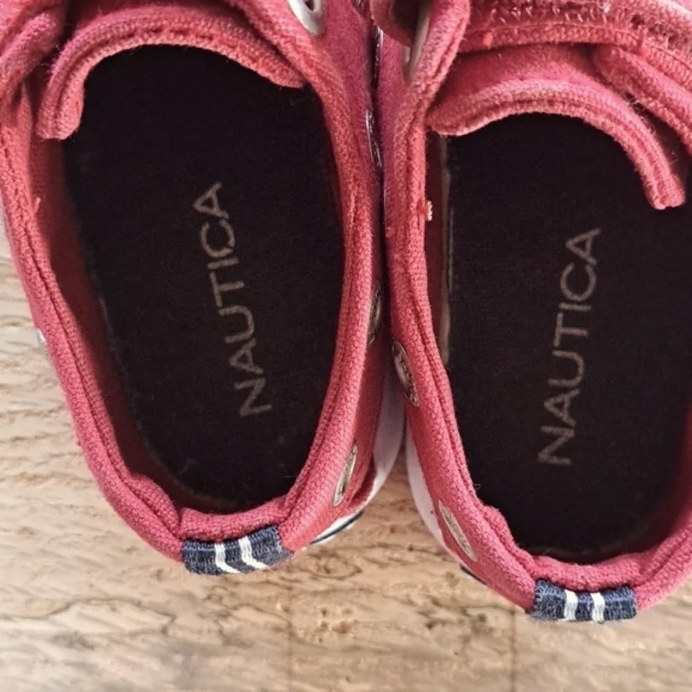 Nautica Baby Infant Velcro Strap Red Causal Loafers Nautical Boat Shoes